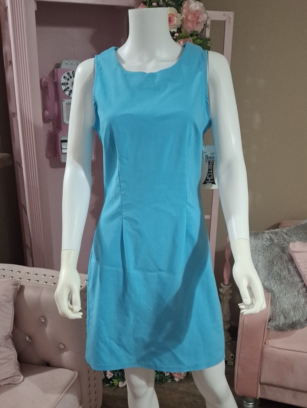 Blue Sleeveless A-Line Dress                 CALIFORNIA CONCEPTS
